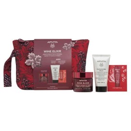 Apivita Promo Wine Elixir Αντιρυτιδική Κρέμα για Σύσφιξη & Lifting-Ελαφριάς Υφής 50ml & Δώρο Cleansing Milk 3 in 1 Face & Eyes-Chamomile & Honey 50ml & Bee Sun Safe Κρέμα Κατά των Πανάδων 2ml