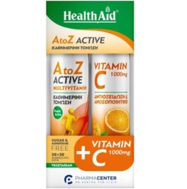Health Aid Promo Pack A to Z Active, 20tabs & Vitamin C 1000mg, 20 αναβράζοντα δισκία