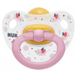 Nuk Classic Happy Kids Πιπίλα Καουτσούκ Ροζ χρώμα 6-18m 1τμχ