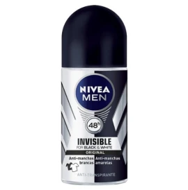 Nivea Men Deo Black & White Invisible Original Roll-on Ανδρικό Αποσμητικό 48ωρης Προστασίας, 50ml