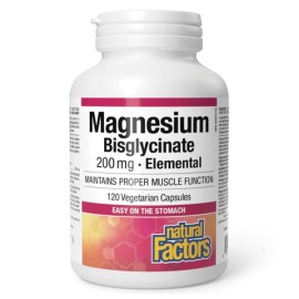 Natural Factors Magnesium Bisglycinate 200 mg 120 φυτικές κάψουλες