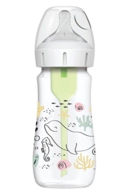 Dr Browns Options+ Πλαστικό Μπιμπερό Με Φαρδύ Λαιμό Natural Flow 270ml Ocean