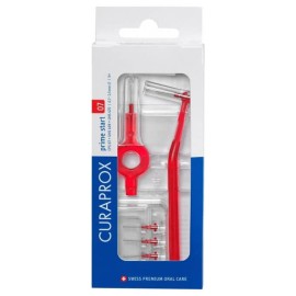 Curaprox CPS 07 Prime Plus Handy Μεσοδόντια Βουτρσάκια Κόκκινο Χρώμα 5Τμχ & Λαβή UHS 409 1τμχ