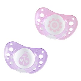 Chicco Πιπίλα Σιλικόνης Physio Air 0-6m Ροζ-Μωβ 2 τεμάχια