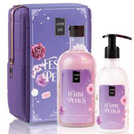 Lavish Care XMAS Promo Festive Petals Aφρόλουτρο, 500ml, Glitter Γαλάκτωμα Σώματος, 300ml & Δώρο Νεσεσέρ, 1τεμ, 1σετ