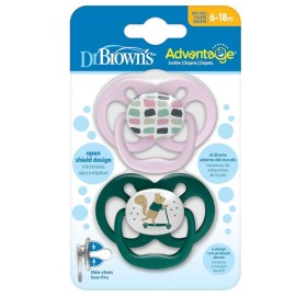 Dr. Browns Πιπίλα Advantage κορίτσι, επίπεδο 2, 6-18 μηνών (2 τεμ.)