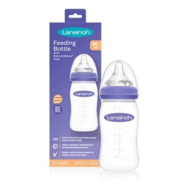 Lansinoh Feeding Bottle with NaturalWave Teat Medium Flow Μπιμπερό Θηλασμού 240ml