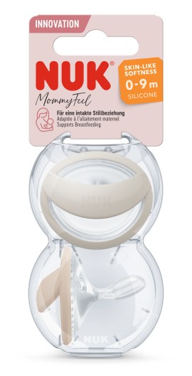 NUK Mommy Feel Πιπίλες Σιλικόνης 0-9 μηνών Γκρι και Μπεζ 2 τεμ