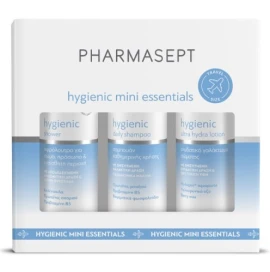 Pharmasept Hygienic Mini Essentials Σετ Περιποίησης με Hygienic Daily Shampoo Σαμπουάν, 100ml, Hygienic Shower Αφρόλουτρο, 100ml & Hygienic Ultra Hydra Lotion Λοσιόν Σώματος, 80ml, 1σετ