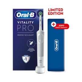 Oral-B Vitality Pro Ηλεκτρική Οδοντόβουρτσα σε Λευκό Χρώμα, 1τεμ & Δώρο Θήκη Ταξιδίου