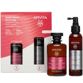 Apivita Promo Womens Hair Tonic Routine Strength & Volume Tonic Shampoo, 250ml & Tonic Hair Loss Lotion, 150ml, 1σετ