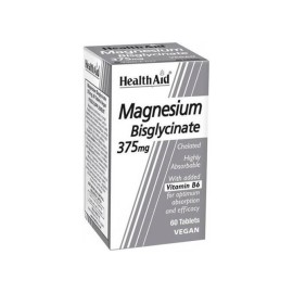 Health Aid Magnesium Bisglycinate 375mg & Vitamin B6 Μαγνήσιο Δισγλυκινικό & Βιταμίνη Β6 60tabs