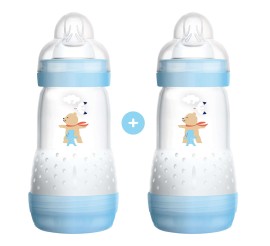 MAM Easy Start Anti-Colic Μπιμπερό Γαλάζιο 2+μηνών 260ml 1+1