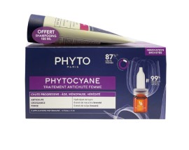 Phyto Phytocyane Promo Progressive Hair Loss Treatment for Women Αγωγή Προοδευτικής Τριχόπτωσης για Γυναίκες, 12amps x 5ml & Δώρο Αναζωογονητικό Σαμπουάν, 100ml, 1σετ