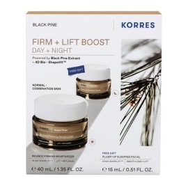 Korres Promo Black Pine Bounce Firming Moisturizer Σύσφιξη & Lifting Κρέμα Ημέρας, 40ml & Free Plump-Up Sleeping Facial Σύσφιξη & Lifting Κρέμα Νύχτας, 15ml, 1σετ