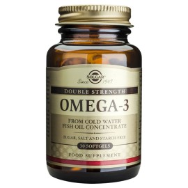 Solgar Omega 3 Double Strength Συμπλήρωμα Διατροφής Ωμέγα 3 Λιπαρά Οξέα 30Softgels