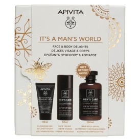 Apivita Promo Mens Care Σετ Ανδρικής Περιποίησης με Κρέμα Προσώπου & Ματιών, 50ml, Gel Καθαρισμού για Πρόσωπο & Μάτια, 50ml & Δώρο Σαμπουάν - Αφρόλουτρο, 250ml, 1σετ