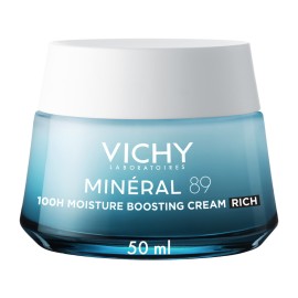 Vichy Mineral 89 72h Moisture Boosting Cream Rich Ενυδατική Κρέμα Προσώπου με Πλούσια Υφή, 50ml