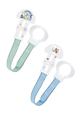 MAM Clip Set I Love Mummy & Daddy Boy 0+ μηνών 2τμχ