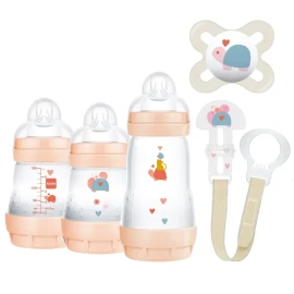 MAM Gift Set 0+ Ροζ Σετ Δώρου Προϊόντων Βρεφανάπτυξης για Νεογέννητα 5 τμχ