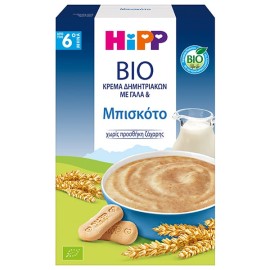 Hipp Bio Κρέμα Δημητριακών με Γάλα & Μπισκότο 6m+, 250g