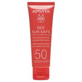 Apivita Bee Sun Safe Anti Spot Anti Age Defense Face Cream SPF50 Αντηλιακή Κρέμα Προσώπου κατά των Πανάδων και των Ρυτίδων Βελούδινης Υφής 50ml