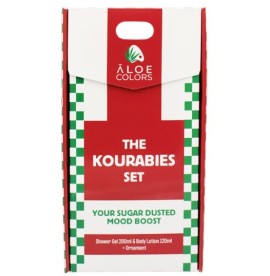 Aloe Colors Xmas Promo The Kourabies Set με Kourabies Shower Gel Αφρόλουτρο Σώματος, 200ml, Body Lotion Ενυδατικό Γαλάκτωμα Σώματος, 120ml & Δώρο Χριστουγεννιάτικο Στολίδι, 1τεμ, 1σετ