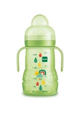 MAM Μπιμπερό Trainer+, με θηλή σιλικόνης, Πράσινο 4m+ 220ml