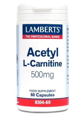 Lamberts Acetyl L-Carnitine 500 mg Συμπλήρωμα Αποτοξίνωσης, 60 κάψουλες