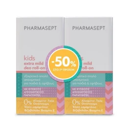 Pharmasept PROMO Kids Extra Mild Deo Roll-On Παιδικό Αποσμητικό Roll-On Χωρίς Αλουμίνιο 2x50ml