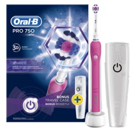 Oral-B PRO 750 3D White + Bonus Travel Case