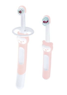 MAM Learn to Brush Σετ Οδοντόβουρτσες 5+ μηνών Ροζ