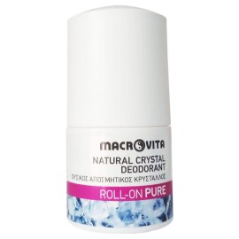 Macrovita Natural Crystal Deodorant Pure Φυσικός Αποσμητικός Κρύσταλλος Roll-On 50ml