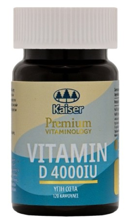 KAISER Premium Vitaminology Vitammin D3 4000IU, Βιταμίνη D3 - 120 κάψουλες