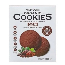 Frezyderm Organic Cookies Cacao 0% Sugar Βιολογικά Μπισκότα με Κακάο & 0% Ζάχαρη, 135g