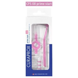 Curaprox CPS 08 Prime Plus Handy Μεσοδόντια Βουτρσάκια Ροζ Χρώμα 5Τμχ & Λαβή UHS 409 1τμχ