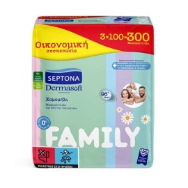 Septona Μωρομάντηλα Dermasoft Family 3x100τμχ