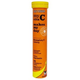 Menarini Sustenium My Vita C 1000mg Makes My Day Orange Συμπλήρωμα Διατροφής με Γεύση Πορτοκάλι 20 Αναβράζοντα Δισκία