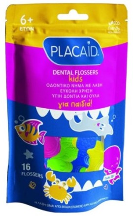 PlacAid Dental Flosser Kids Οδοντικό Νήμα με Λαβή για Παιδιά 6Y+, 16τεμ