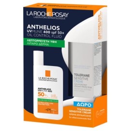La Roche-Posay Anthelios UVMUNE 400 Fluid SPF50+ Aντηλιακό Προσώπου για Λιπαρό Δέρμα & Δώρο Toleriane Sensitive Ενυδατική Κρέμα, 15ml, 1σετ
