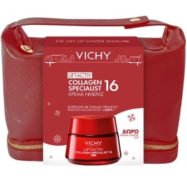 Vichy Xmas Promo με Liftactiv Collagen Specialist 16 Αντιγηραντική Κρέμα Ημέρας, 50ml & Δώρο Liftactiv Collagen Specialist 16 Κρέμα Νύχτας με Αντιγηραντική Δράση για Σύσφιξη & Λάμψη, 15ml & Νεσεσέρ, 1τεμ, 1σετ