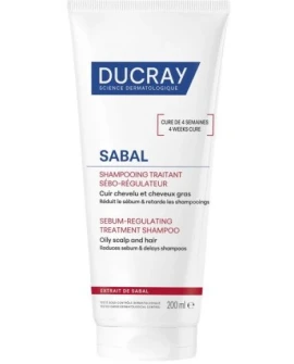 Ducray Sabal Sebum-Regulating Treatment Shampoo for Oily Scalp & Hair, 200ml
