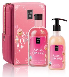 Lavish Care XMAS Promo Santas Cupcakes Aφρόλουτρο, 500ml, Glitter Γαλάκτωμα Σώματος, 300ml & Δώρο Νεσεσέρ, 1τεμ, 1σετ