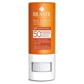 Rilastil Sun System Transparent Stick SPF50 Διάφανο Αντηλιακό Στικ για Χείλη, Μύτη, Ζυγωματικά, Περίγραμμα Ματιών 8.5ml