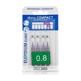 Elgydium Clinic Mono Compact Μεσοδόντια Βουρτσάκια 0.8mm Μωβ χρώμα 4τμχ