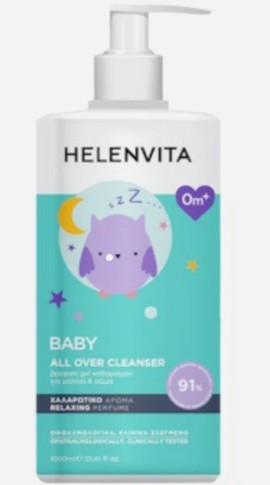 Helenvita Promo Baby All Over Cleanser Βρεφικό Καθαριστικό Υγρό για Σώμα & Μαλλιά με Χαλαρωτικό Άρωμα, 1lt