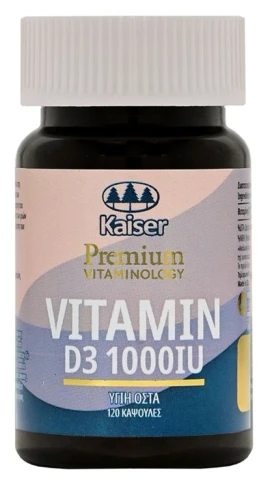 KAISER Premium Vitaminology Vitamin D3 1000IU, Βιταμίνη D3 - 120 κάψουλες
