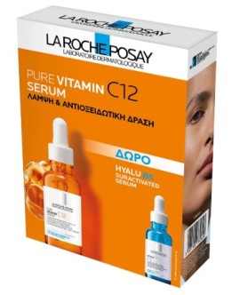 La Roche Posay Promo με Pure Vitamin C12 Serum Aντιοξειδωτικός Αντιρυτιδικός Ορός με Βιταμίνη C, 30ml & Δώρο Hyalu B5 Eye Serum Επανορθωτικός Ορός Ματιών, 5ml, 1σετ