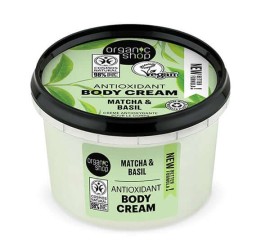 Organic Shop Antioxidant Body Cream Αντιοξειδωτική Κρέμα Σώματος Matcha & Βασιλικό , 250ml