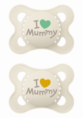 MAM I Love Mummy & Daddy Ορθοδοντική Πιπίλα Σιλικόνης  2-6 μηνών 2τμχ